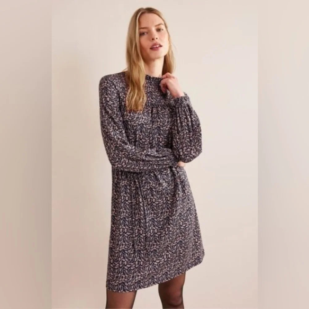 BODEN Blue Easy Yoke Mini Dress